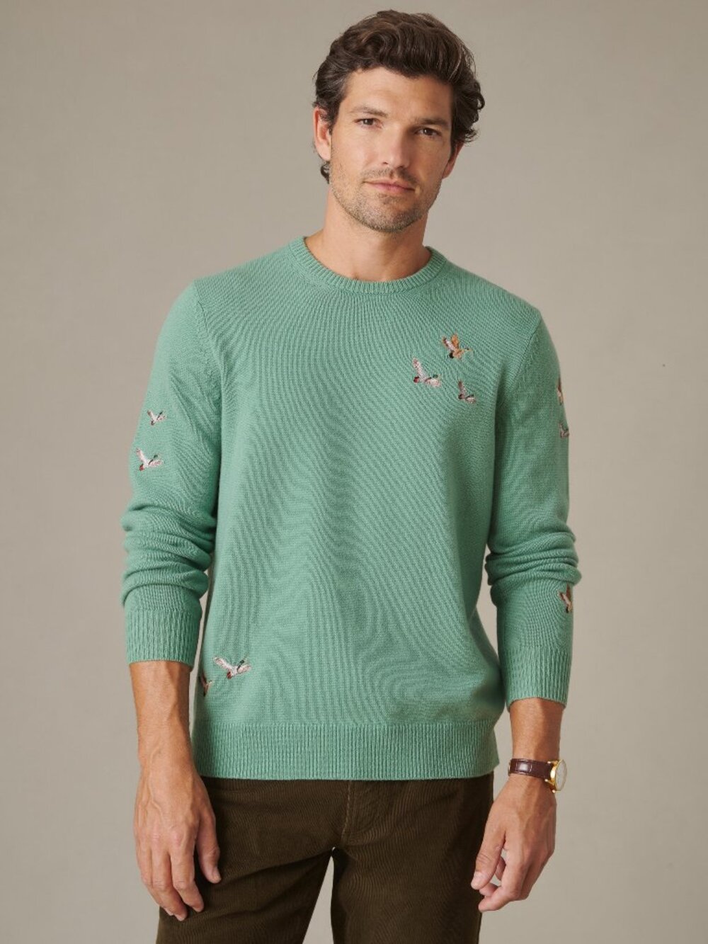 J McLaughlin Hewitt Embroidered Sweater - Apple Green NEW
